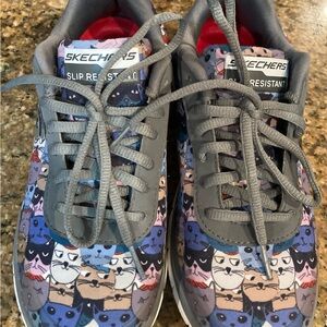 Skechers Cat Print Professional Work Shoe